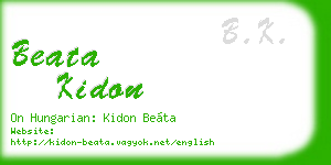 beata kidon business card